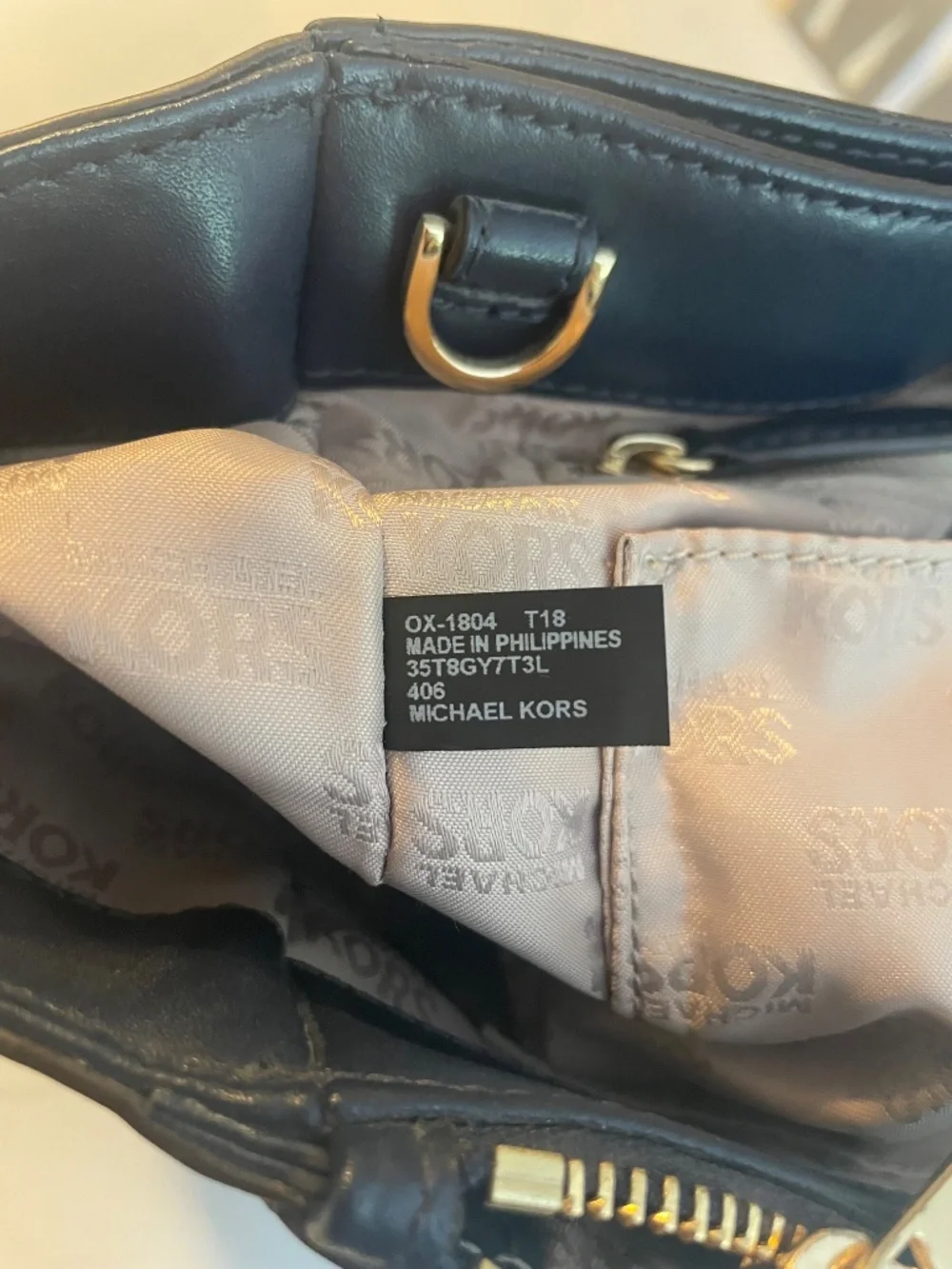 Navy Blue Michael Kors Large Carolyn Tote Satchel